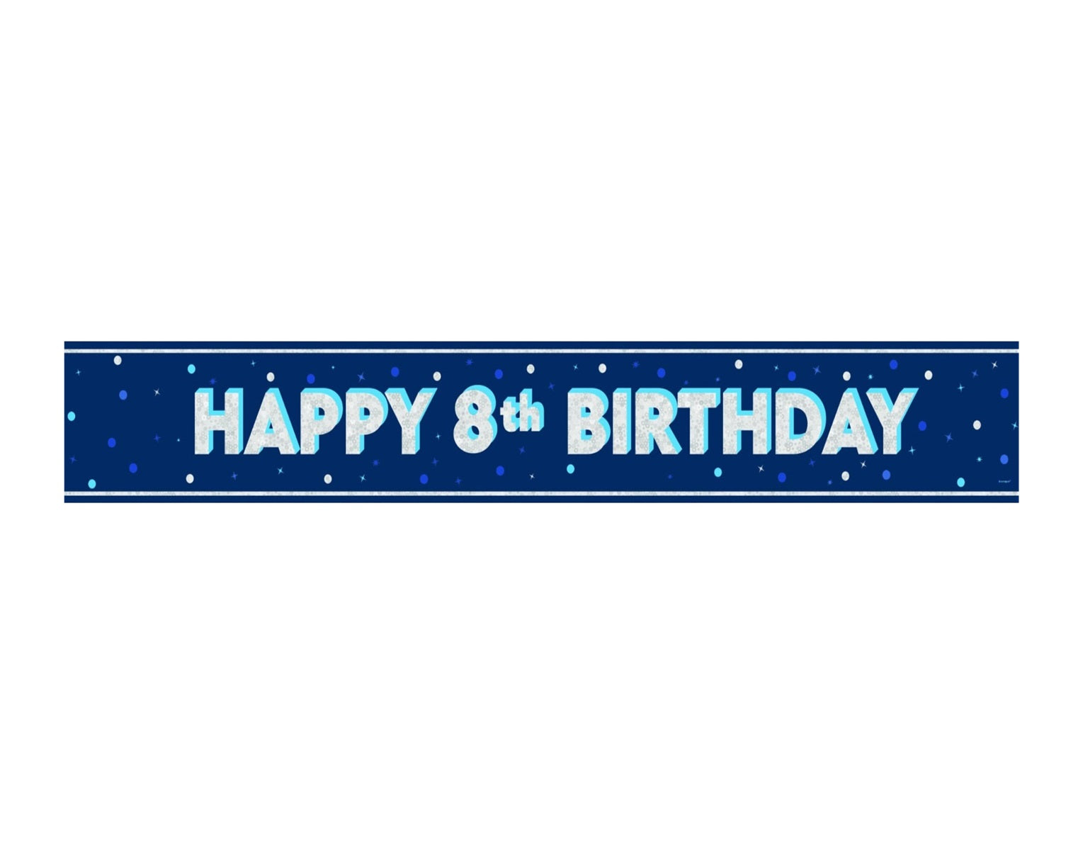 UNIQUE PARTY 8TH BIRTHDAY PRISM FLOORAL PARTY BANNER 9FT - BLUE. UNI85979 \\\KD30710