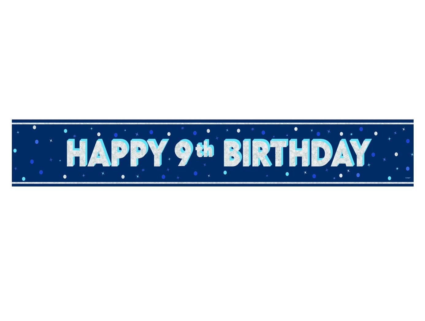 UNIQUE PARTY 9TH BIRTHDAY PRISM FLOORAL PARTY BANNER 9FT - BLUE. UNI85980 \\\KD30711