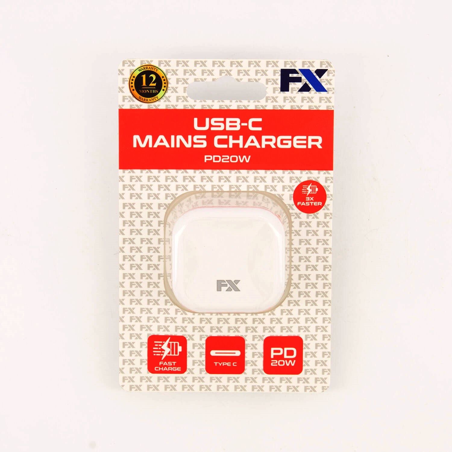 FX FACTORY PD20W FAST & UNIVERSAL COMPATIBLE USB-C MAINS WHITE CHARGER / ADAPTER. FXMC03 \\\KD30712