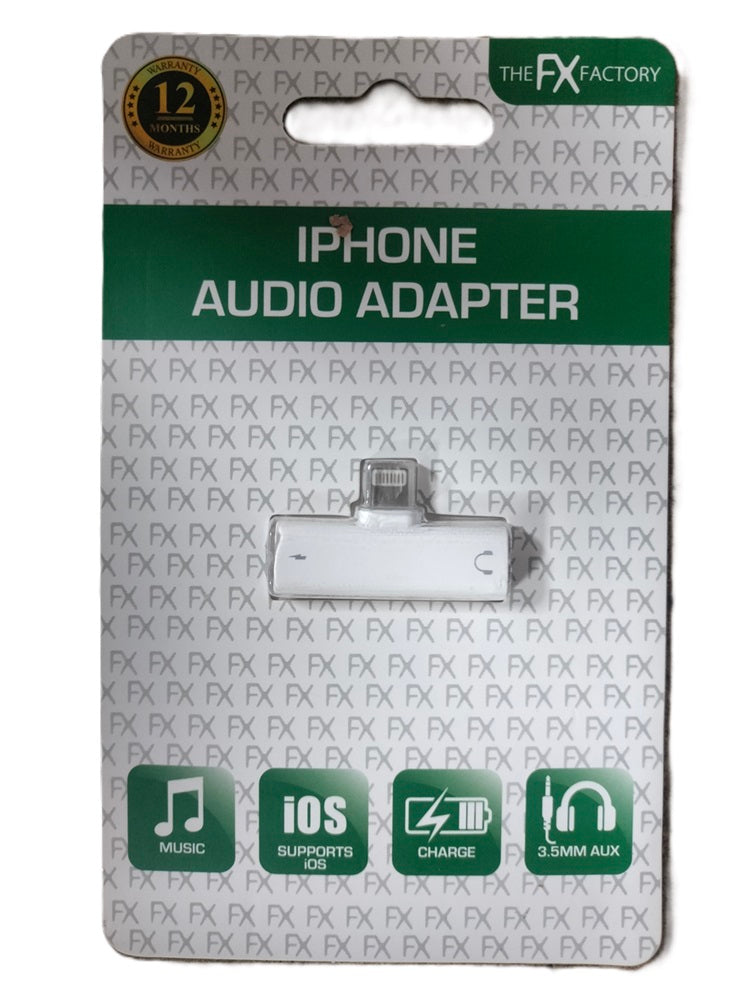 THE FX FACTORY LIGHTNING AND 3.5MM AUDIO ADAPTER. FXIPA2 \\\KD30716