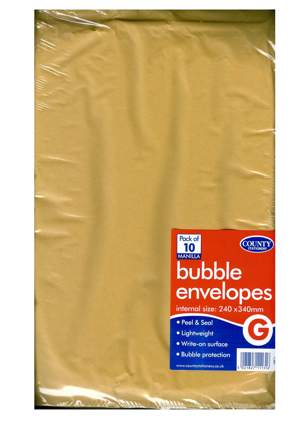 COUNTY GOLD BUBBLE ENVELOPES G 240MM X 340MM 10/PK. C487 \\\KD30735
