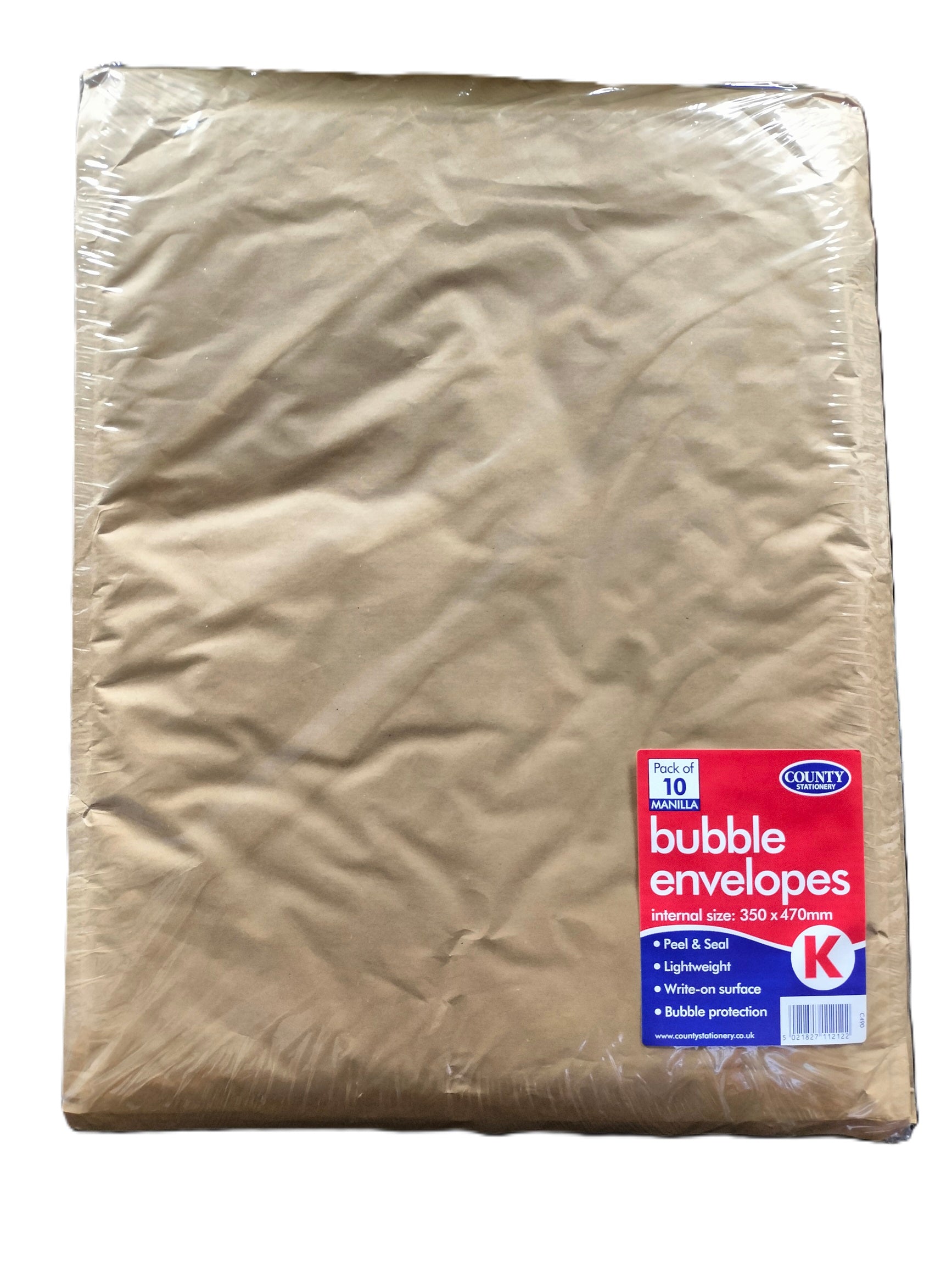 COUNTY GOLD BUBBLE ENVELOPES K 350MM X 470MM 10/PK. C490 \\\KD30738