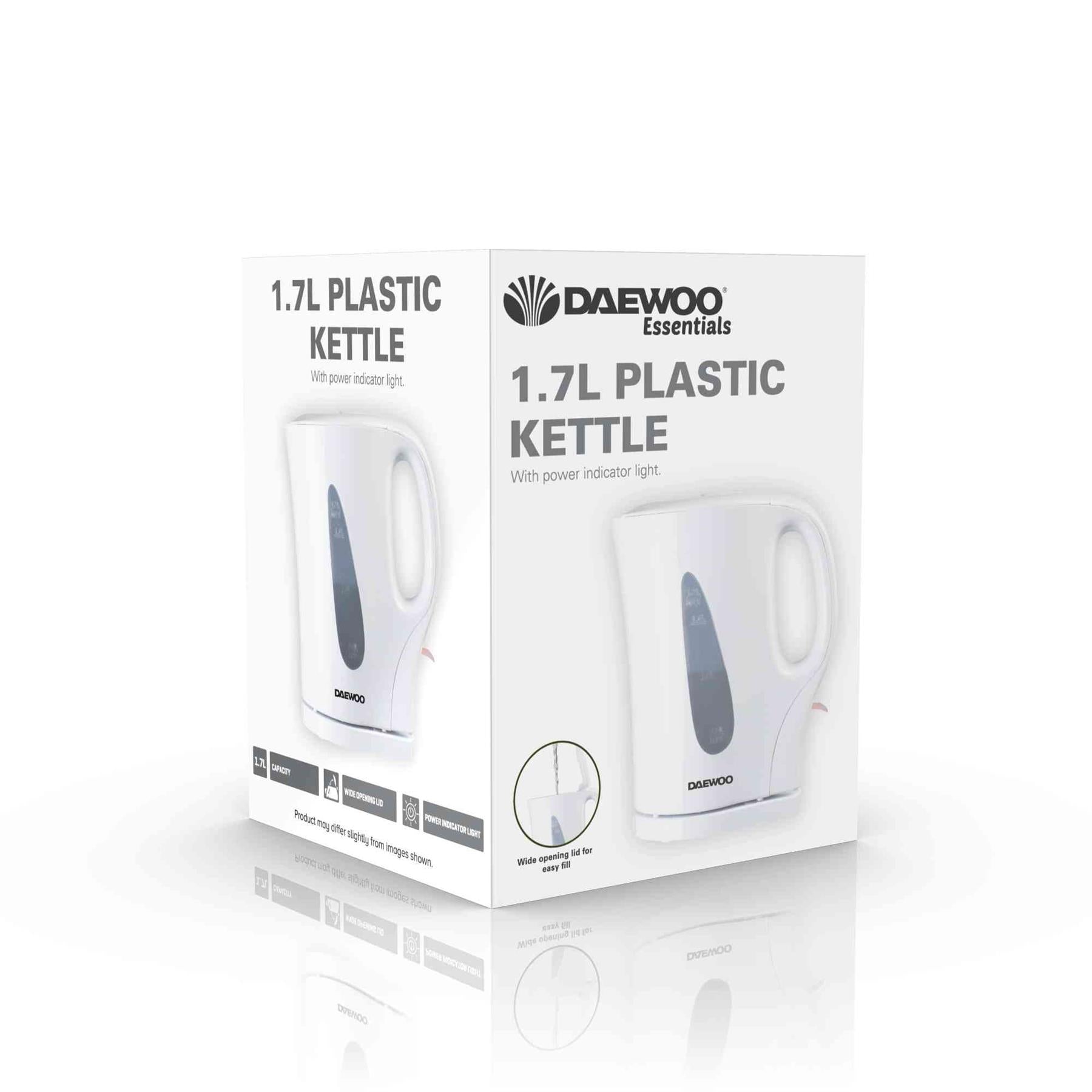 DAEWOO PLASTIC JUG KETTLE 1.7LTR 2200W -WHITE. SDA1567GED \\\KD30769