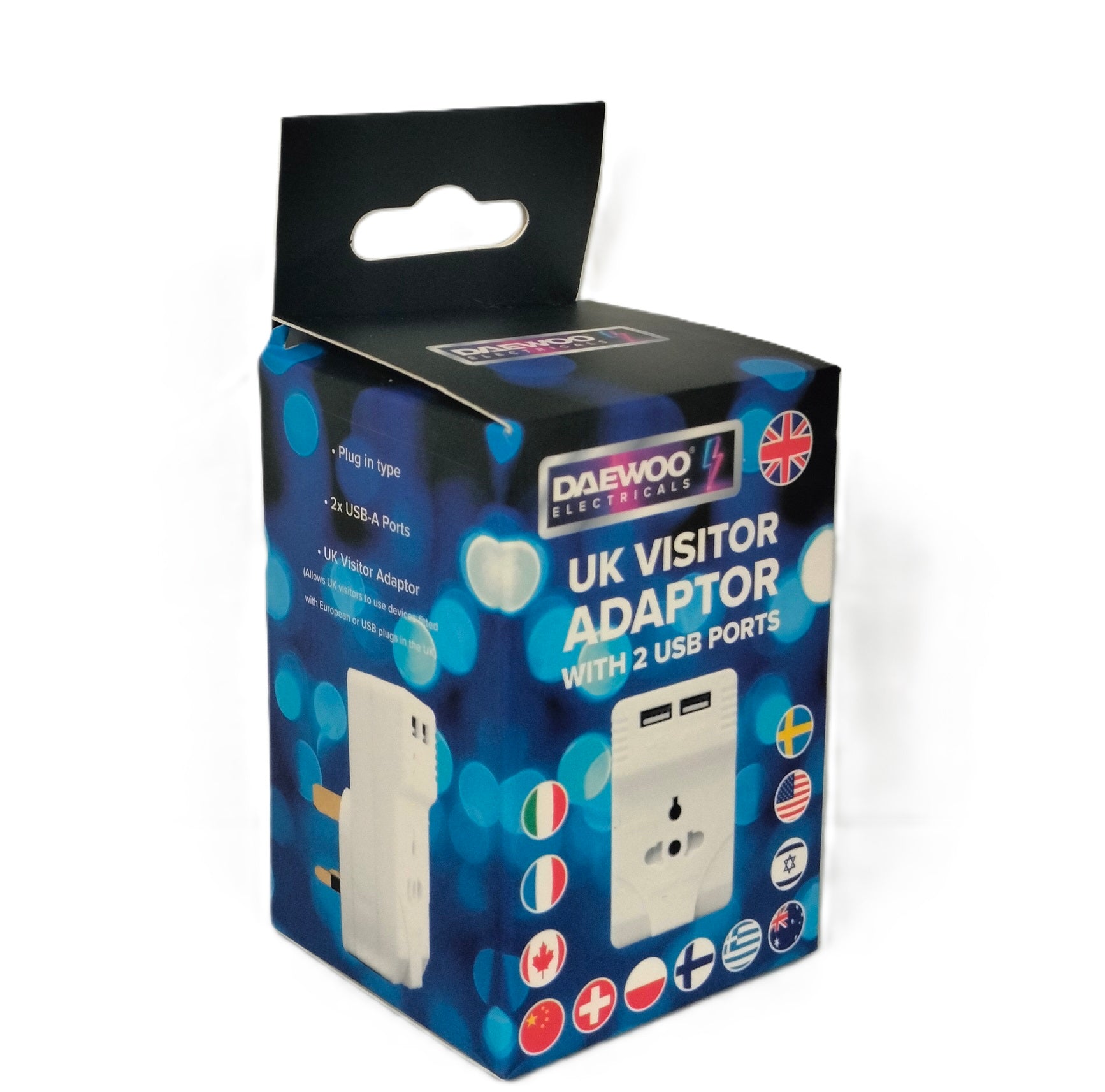 DAEWOO UK VISIOR ADAPTOR WITH 2 USB PORTS 2500W. TVL1052GE \\\KD30785
