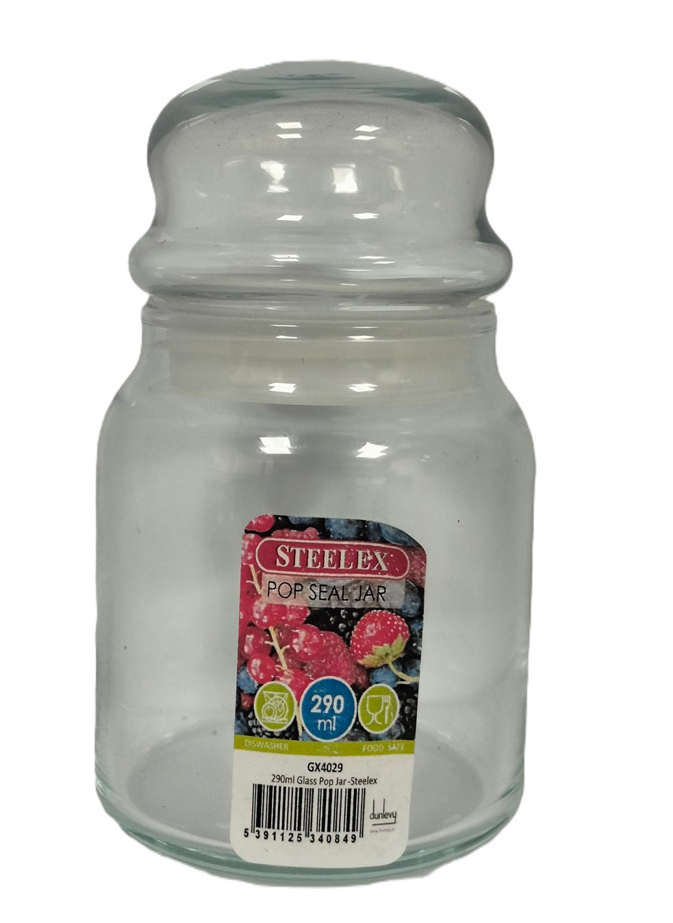 STEELEX POP SEALER STORAGE GLASS JAR 290ML. GX4029 \\\KD30792