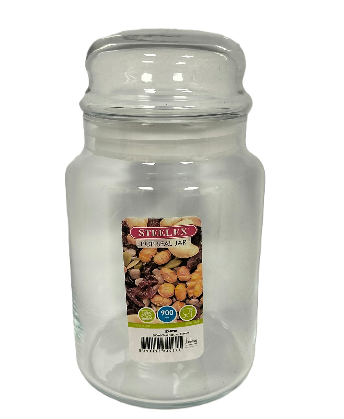 STEELEX POP SEALER STORAGE GLASS JAR 900ML. GX4090 \\\KD30797