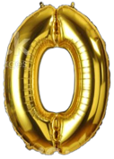 GSD GIANT STANDING FOIL NUMBER 0 BALLOON 86CM - GOLD. KD30801 \\\KD30801