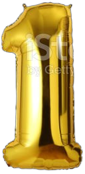 GSD GIANT STANDING FOIL NUMBER 1 BALLOON 86CM - GOLD. GSDKD30803 \\\KD30803