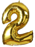 GSD GIANT STANDING FOIL NUMBER 2 BALLOON 86CM - GOLD. GSDKD30804 \\\KD30804