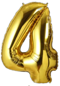 GSD GIANT STANDING FOIL NUMBER 4 BALLOON 86CM - GOLD. GSDKD30806 \\\KD30806