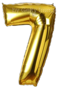 GSD GIANT STANDING FOIL NUMBER 7 BALLOON 86CM - GOLD. GSDKD30809 \\\KD30809