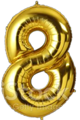 GSD GIANT STANDING FOIL NUMBER 8 BALLOON 86CM - GOLD. GSDKD30810 \\\KD30810
