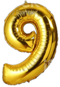 GSD GIANT STANDING FOIL NUMBER 9 BALLOON 86CM - GOLD. GSDKD30811 \\\KD30811