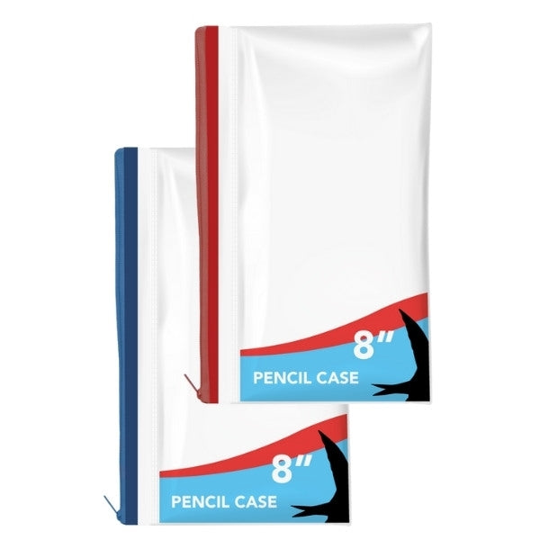 SWIFT CLEAR FLAT EXAM PENCIL CASE 20CM(8"). P3084 \\\KD30837