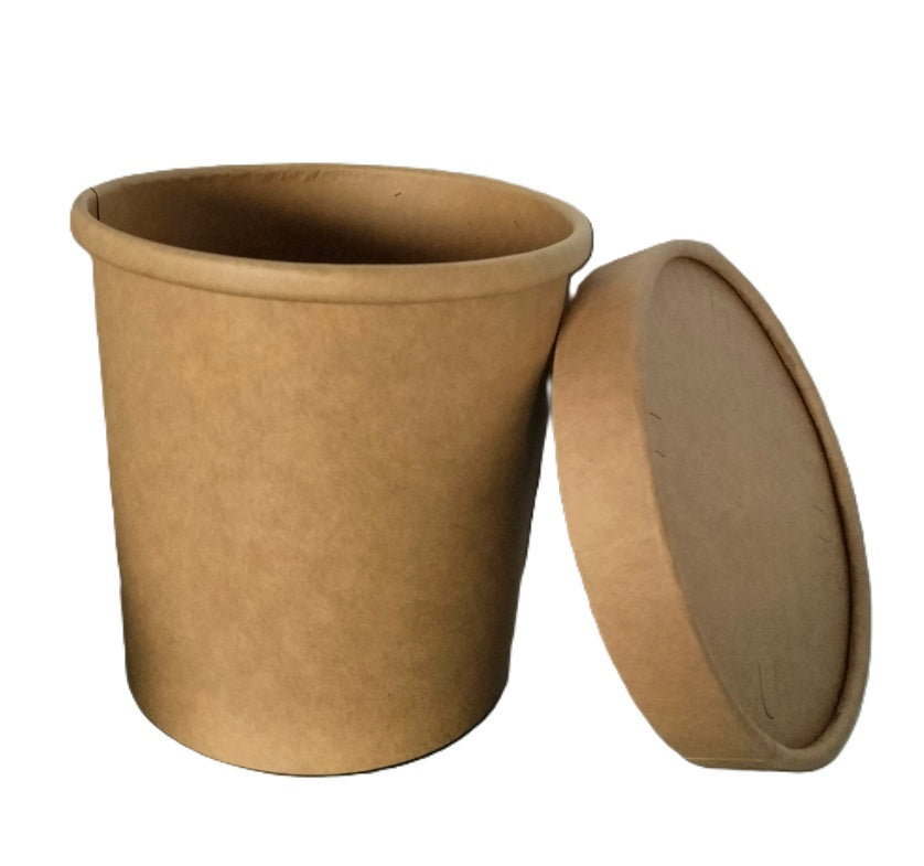 GRAB & GO KRAFT SOUP TAKEAWAY CONTAINERS & LIDS 340ML / 12OZ 25/PK. 10471.12 \\\KD30850