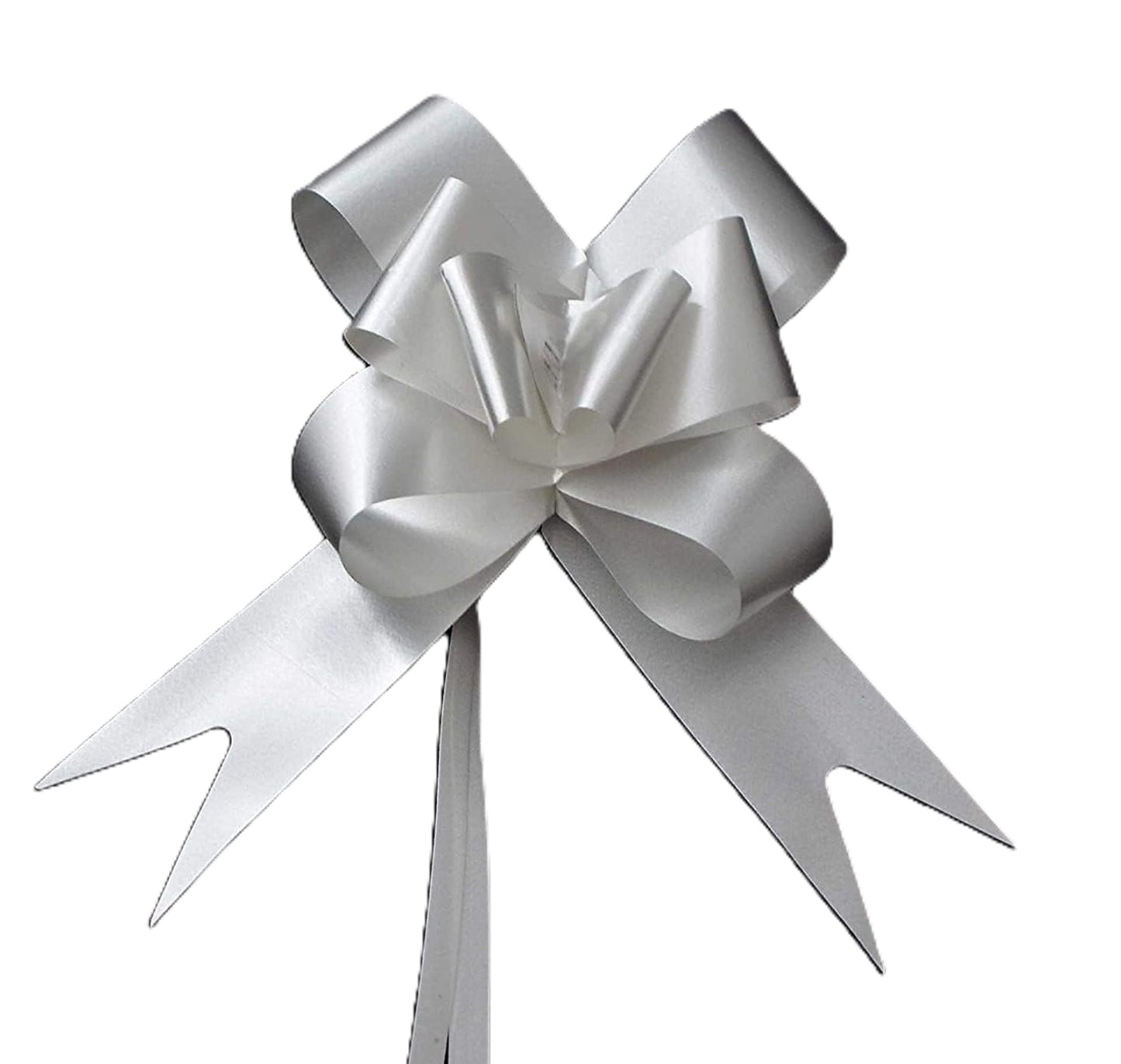 SILVER PULL BOWS RIBBONS 50MM 10/PK. 125280-CO \\\KD30893