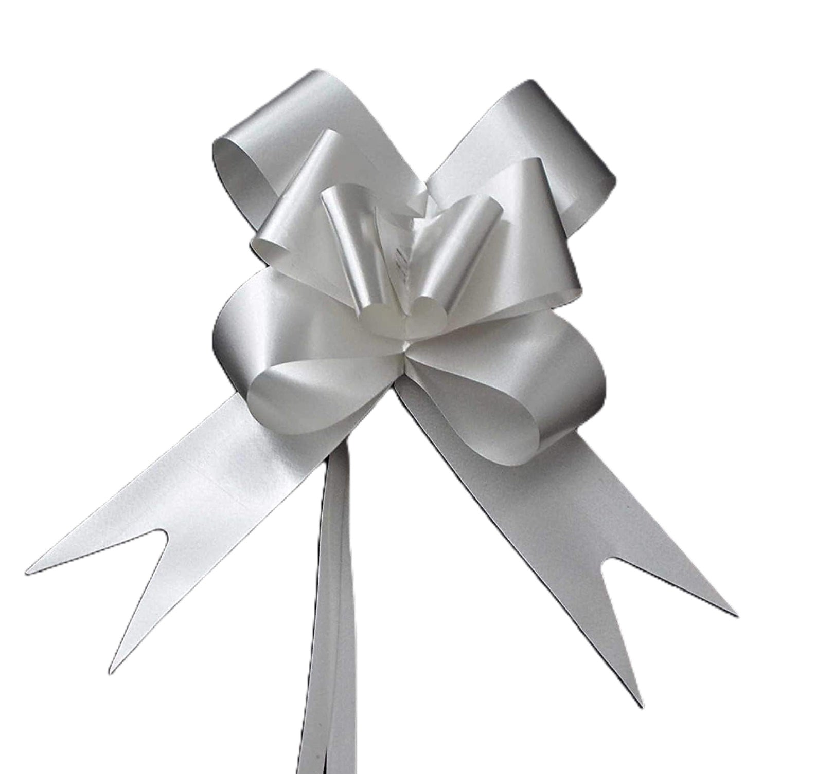 SILVER PULL BOWS RIBBONS 50MM 10/PK. 125280-CO \\\KD30893