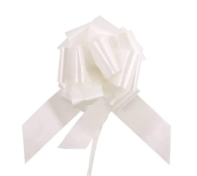 WHITE PULL BOWS RIBBONS 30MM 10/PK. 125310-CO \\\KD30899