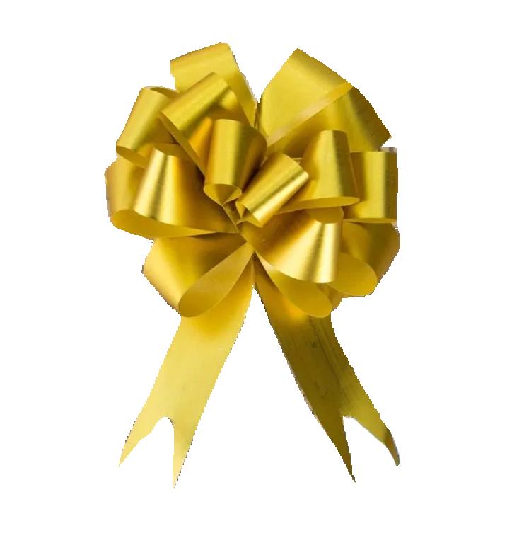 GOLD PULL BOWS RIBBONS 30MM 10/PK. 125890-CO \\\KD30900