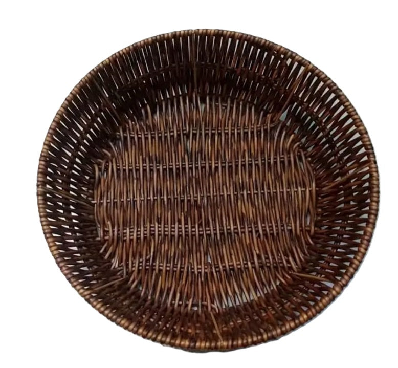 ROUND WOOVEN WICKER BREAD BASKET 22CM \\\KD30910