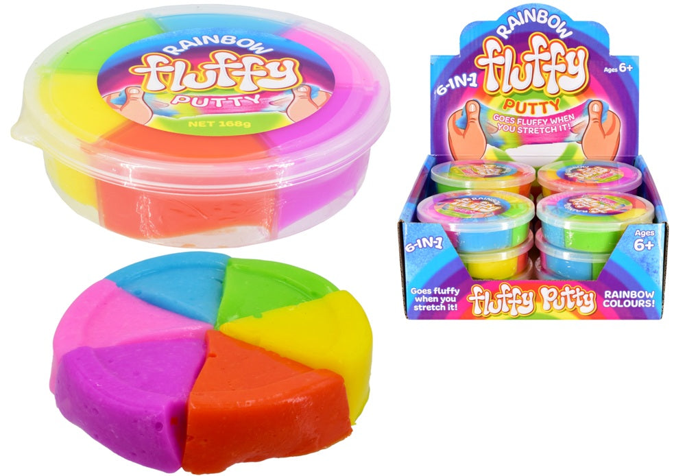 ASSORTED RAINBOW FLUFFY PUTTY / SLIME 168GM. TY0133 \\\KD30924