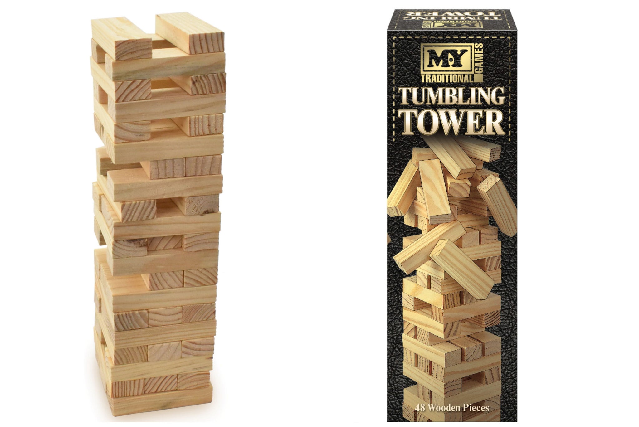 MY TRADITIONAL LARGE WOODEN TUMBLING TOWER GAME WITH 48 PIECES. TY3234 \\\KD30941