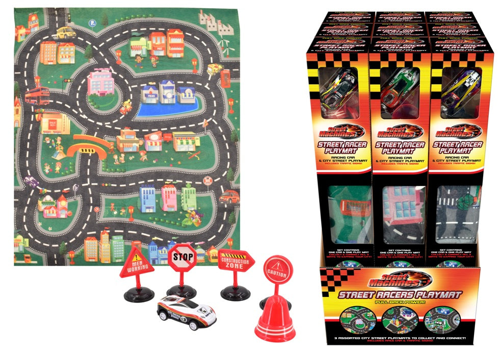 STREET MACHINES ASSORTED PLAY MAT AND VEHICLE SET. TY0655 \\\KD30965
