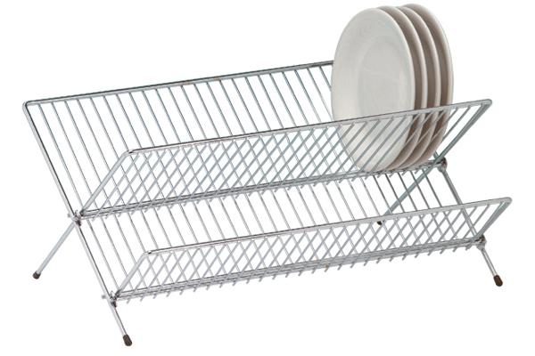 APOLLO LARGE CHROME FOLDING DISH DRAINER FOR 28 PLATES. AP2520 \\\KD30980