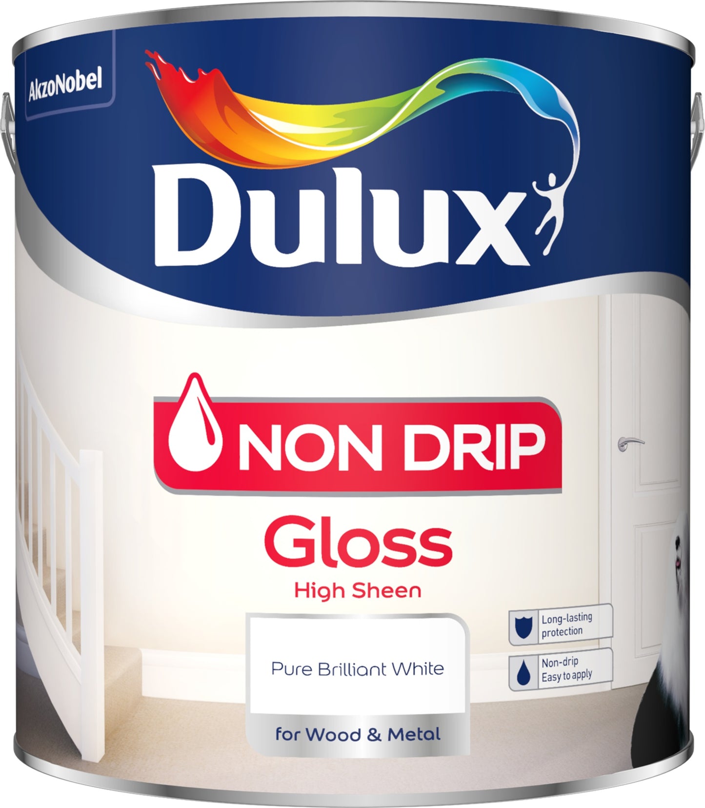 DULUX NON DRIP GLOSS 2.5L - PURE BRILLIANT WHITE. 5089685 \\\KD31005