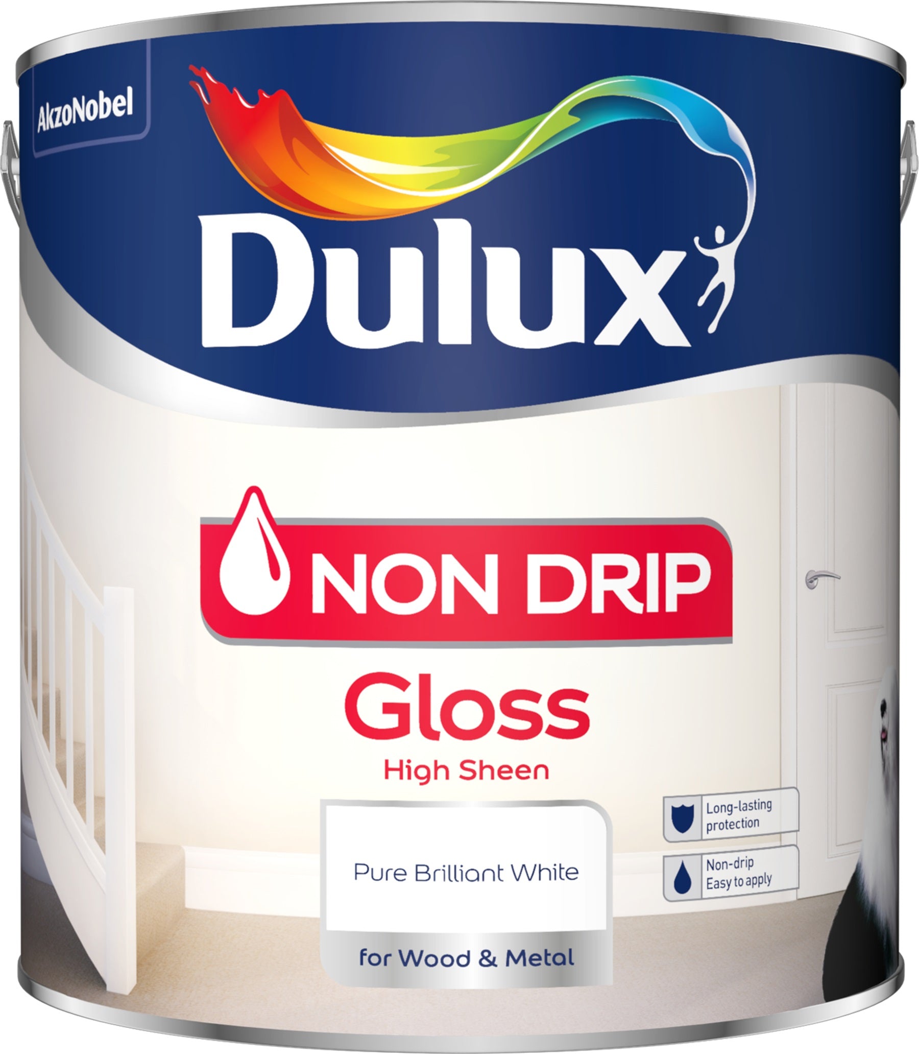 DULUX NON DRIP GLOSS 2.5L - PURE BRILLIANT WHITE. 5089685 \\\KD31005