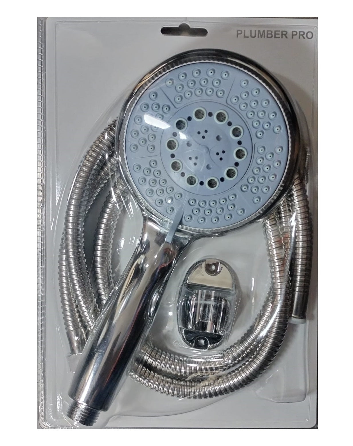 PLUMBERS PRO STAINLESS STEEL BATHROOM SHOWER HEAD AND HOSE SET. 96209SET \\\KD31006