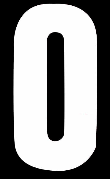 ROWAN HIGH VISIBILITY WHITE WHEELIE BIN STICKER NUMBER - 0. NO.0 \\\KD31019
