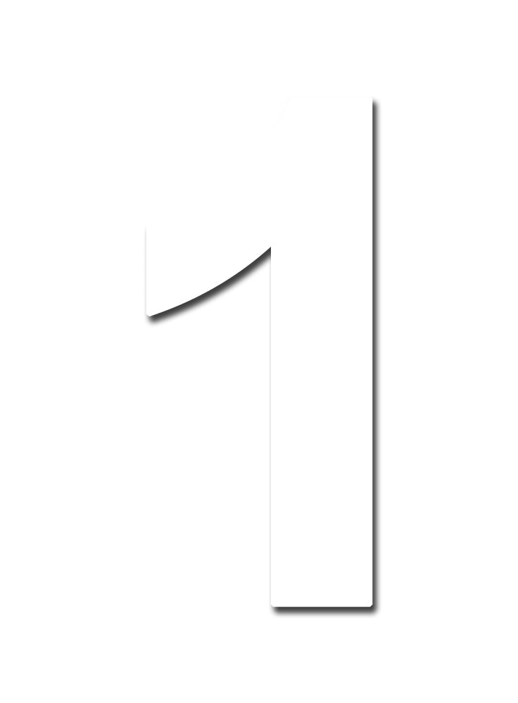 ROWAN HIGH VISIBILITY WHITE WHEELIE BIN STICKER NUMBER - 1. NO.1 \\\KD31023