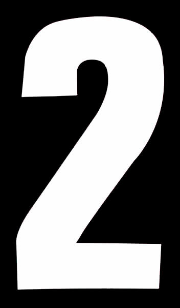 ROWAN HIGH VISIBILITY WHITE WHEELIE BIN STICKER NUMBER - 2. NO.2 \\\KD31025
