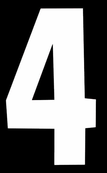 ROWAN HIGH VISIBILITY WHITE WHEELIE BIN STICKER NUMBER - 4. NO.4 \\\KD31027