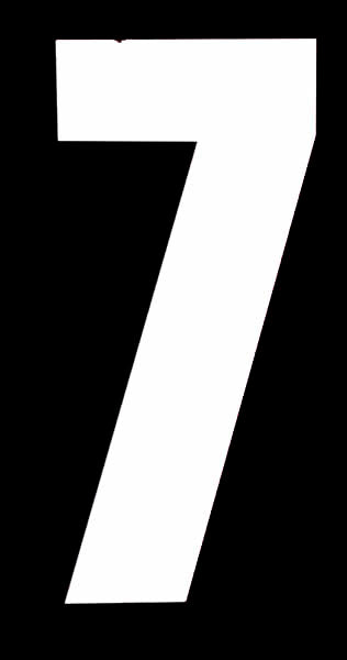 ROWAN HIGH VISIBILITY WHITE WHEELIE BIN STICKER NUMBER - 7. NO.7 \\\KD31030