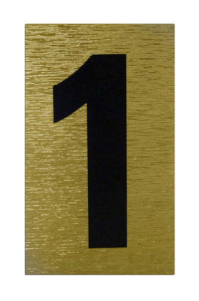 ROWAN BLACK AND GOLD HIGH VISIBILITY HOUSE & GATE STICKER NUMBER - 1. B/G.1 \\\KD31037
