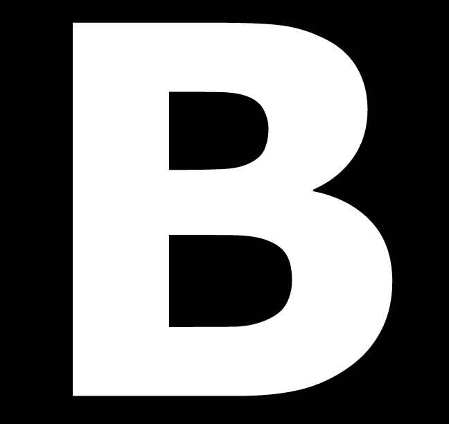 ROWAN WHITE HIGH VISIBILITY ALPHABET STICKER - B. WHITE.B \\\KD31049