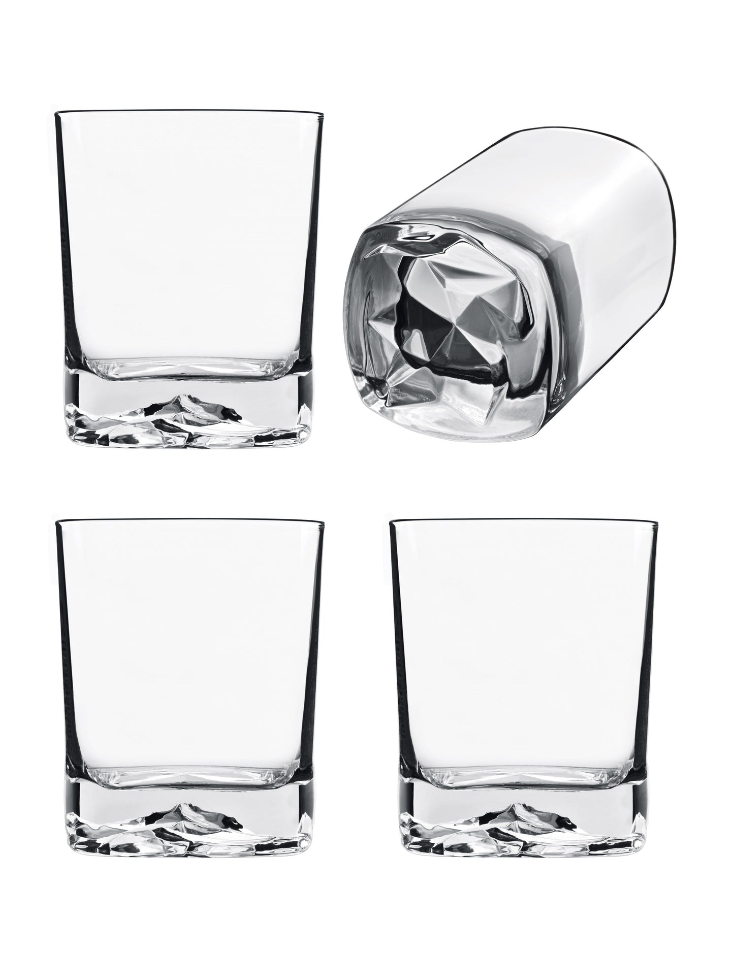 LUIGI BORMIOLI ON THE ROCKS SQUARE SHAPE WHISKEY GLASSES 400ML 4/PK. M10952/01 \\\KD31133