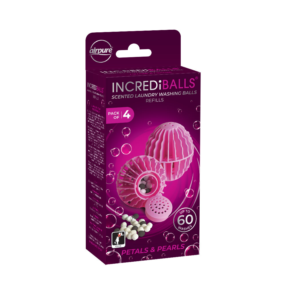 AIRPURE INCREDIBALLS SCENTED LAUNDRY WASHING BALLS PETALS & PEARLS 4/PK. AP-IB-LWBR-PP-472 \\\KD31141
