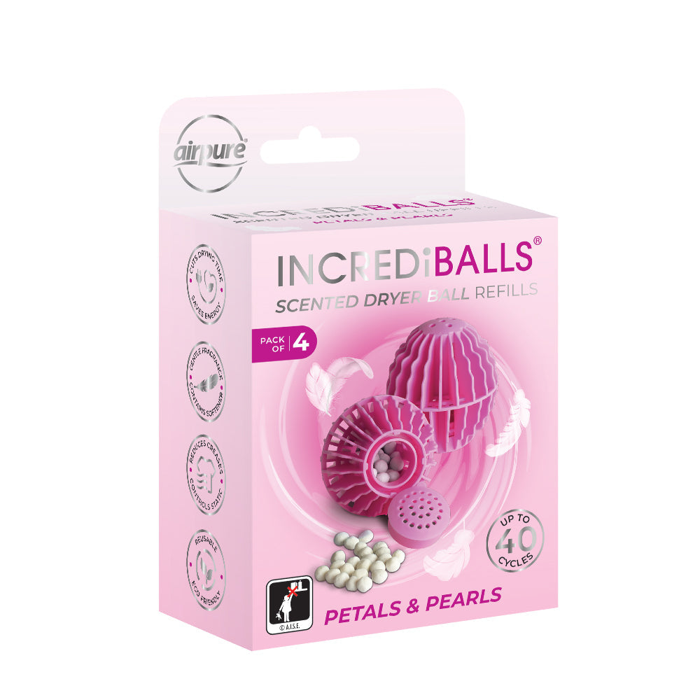 AIRPURE INCREDIBALLS SCENTED DRYER WASHING REFILLS PETALS & PEARLS 4/PK. AP-IB-SDB-R-PP-281 \\\KD31145