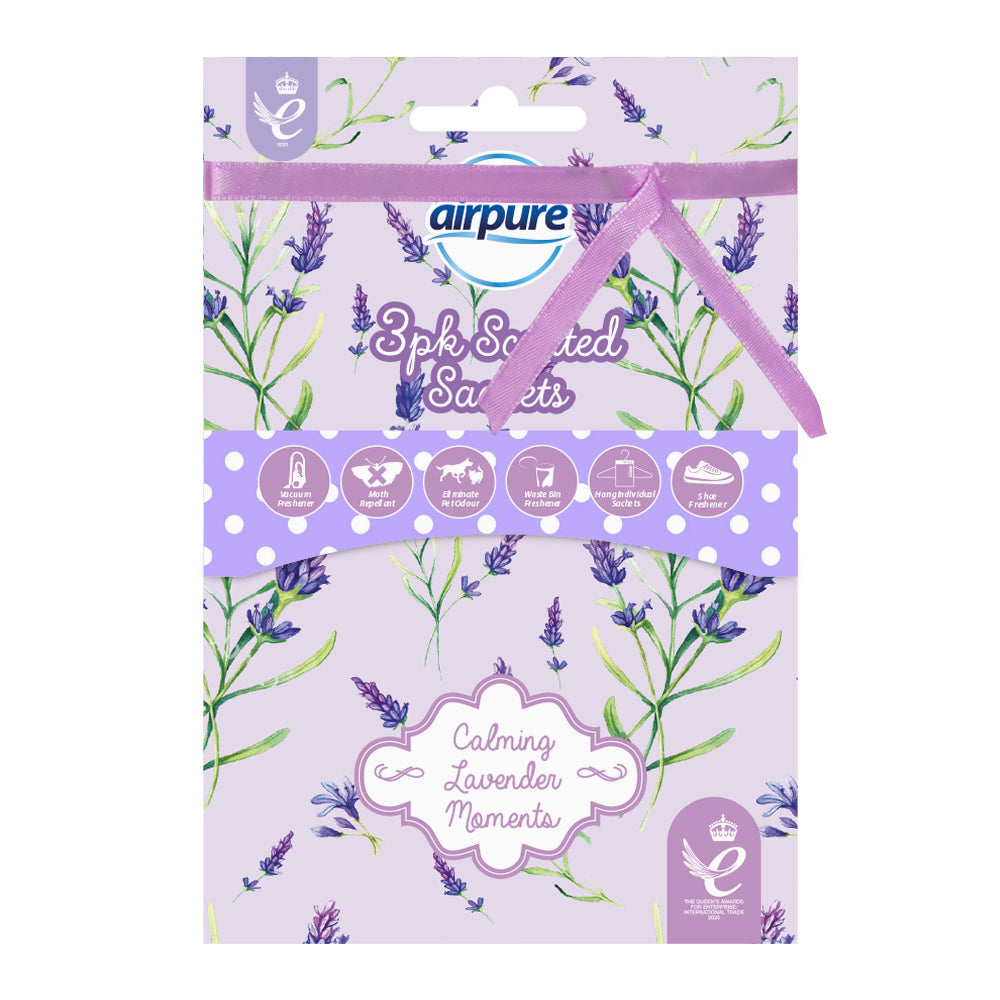 AIRPURE SCENTED SACHETS CALMING LAVENDER MOMENTS 3/PK. 3SS187 \\\KD31148