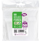 PPS HEAVY DUTY CLEAR PLASTIC FORKS 50/PK. PPS95019 \\\KD31155