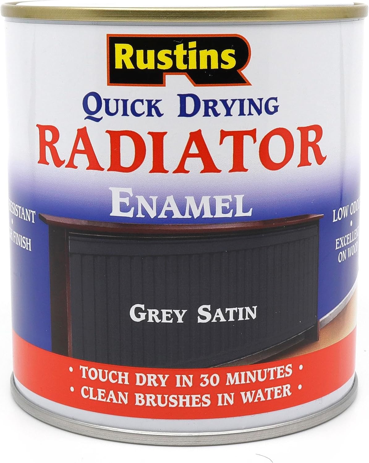 RUSTINS QUICK DRY RADIATOR ENAMEL STAIN GREY PAINT 250ML. RPSG250 \\\KD31158