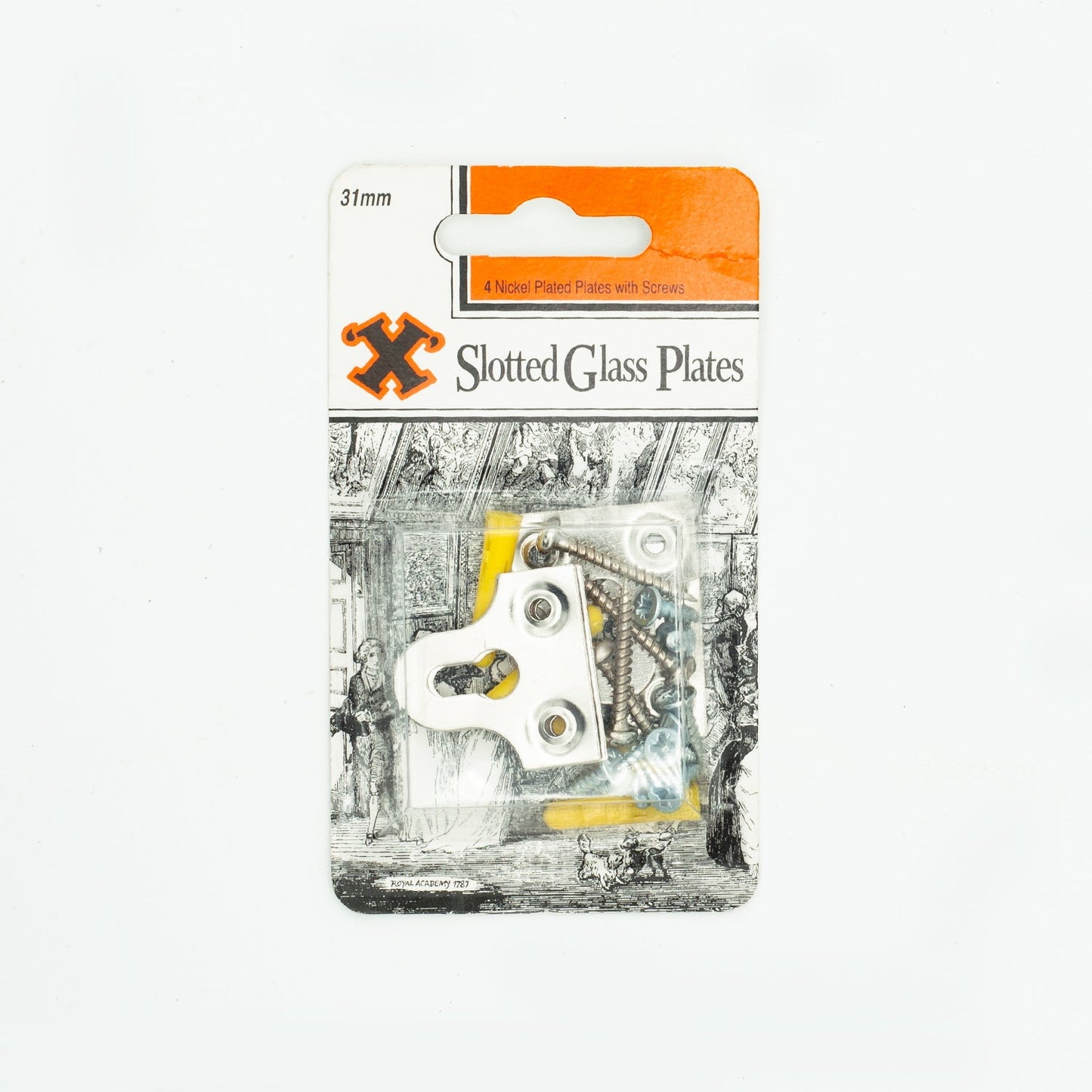 SHAW X NICKLE PLATED SLOTTED GLASS / FRAME PLATES 31MM 4/PK. FS13007 \\\KD31172