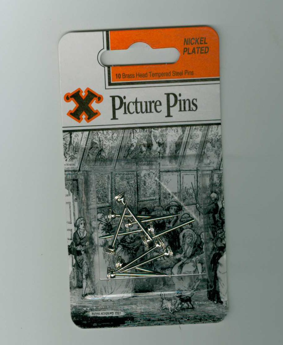 SHAW X BRASS HEAD TEMPERED STEEL PICTURE PINS 10/PK. FS12831 \\\KD31173