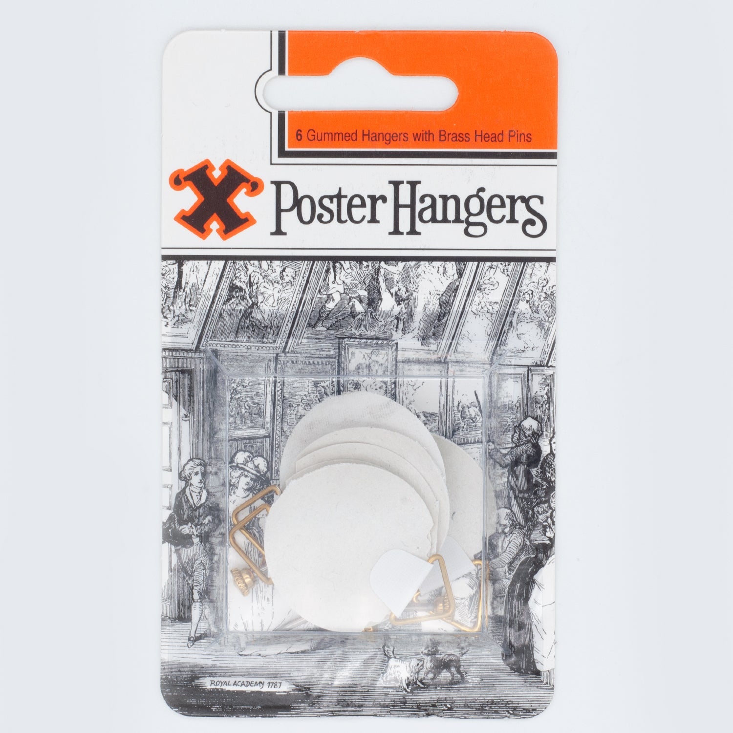 SHAW X GUMMED HANGERS WITH BRASS HEAD PINS POSTER HANGERS 6/PK. FS12832 \\\KD31174