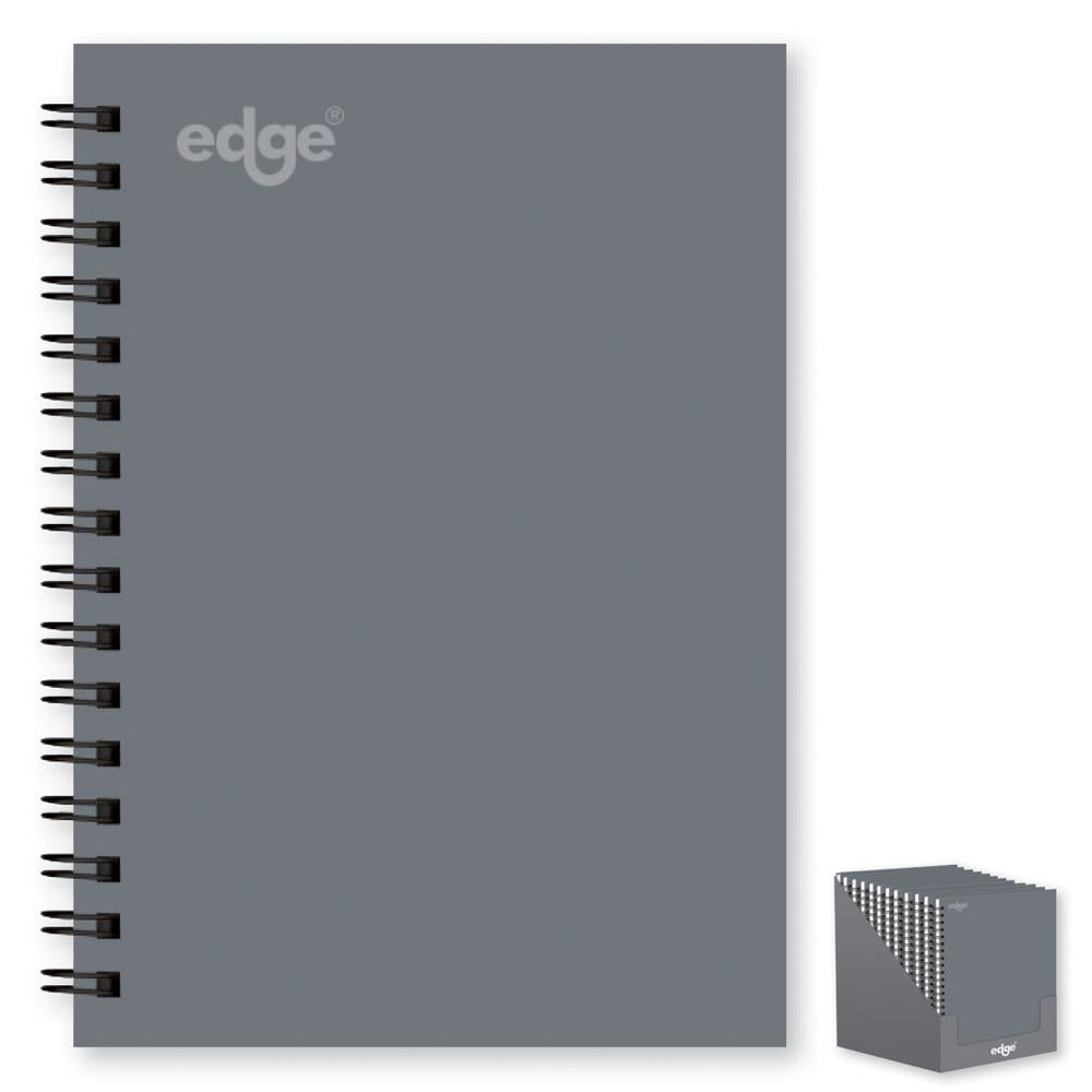 EDGE A6 TWIN WIRE GREY NOTEBOOK 80 GSM 120 PAGES. FSC3-ETGD \\\KD31178