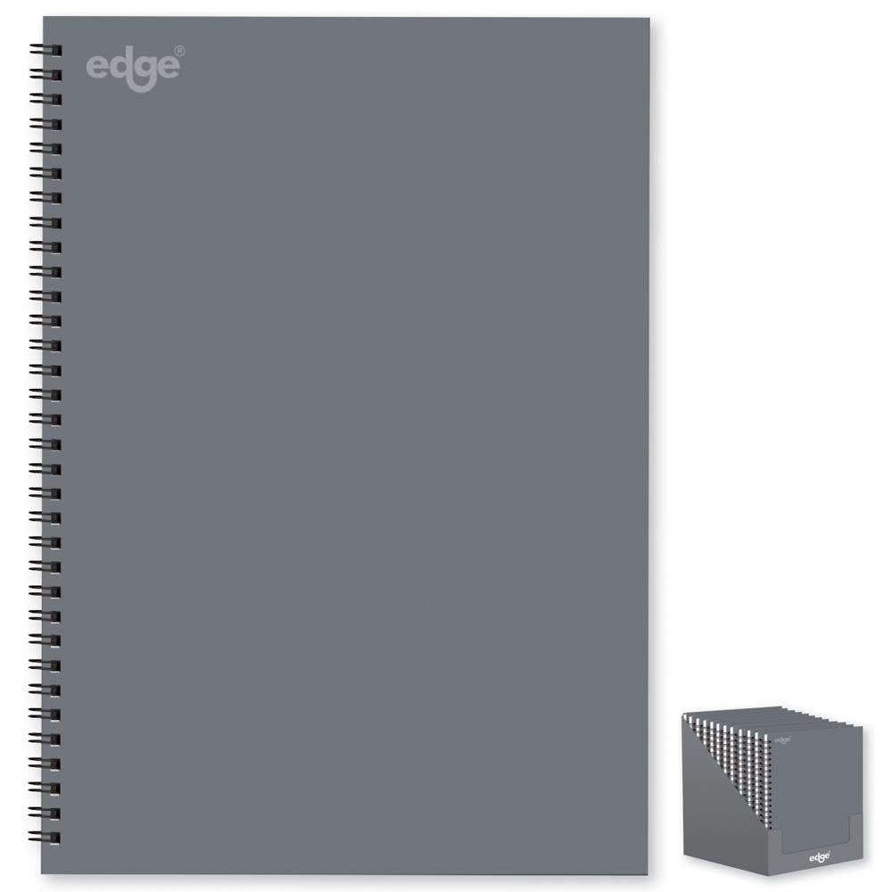 EDGE A4 TWIN WIRE GREYNOTEBOOK 80 GSM 120 PAGES. FSC3-ETGA \\\KD31187