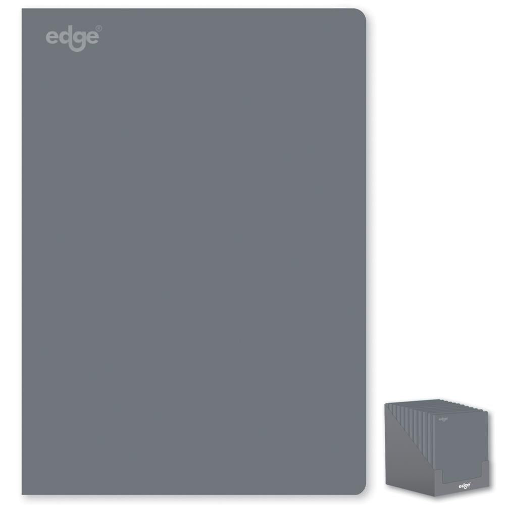 EDGE A4 SOFT COVER GREY NOTEBOOK 80 GSM 160 PAGES. FSC3-ETBA \\\KD31189